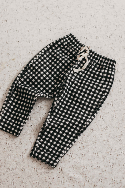 Charcoal Gingham Joggers