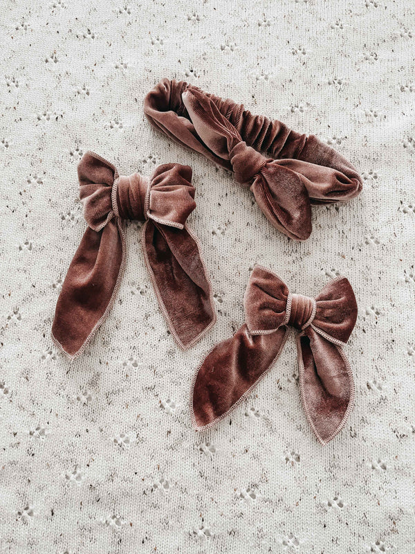 Dusty Pink Velvet Bows