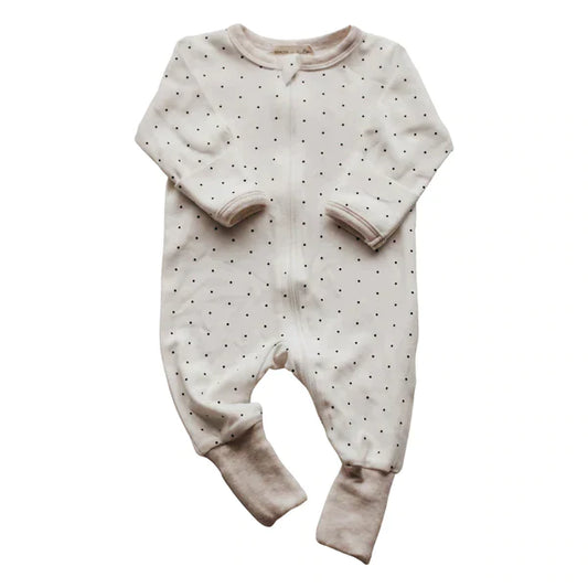 Dotty Zip Suit | Oatmeal