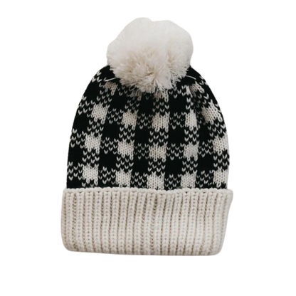 Gingham Knit Beanie