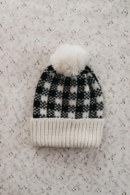 Gingham Knit Beanie