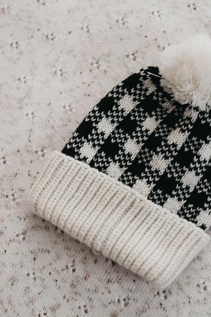 Gingham Knit Beanie