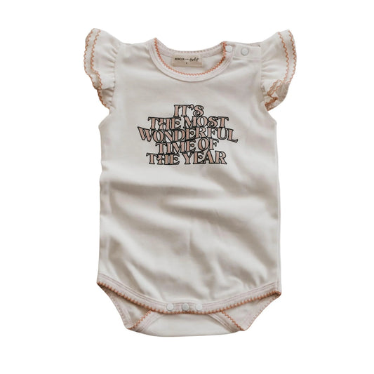 Wonderful Time Pink Frill Bodysuit/Tee