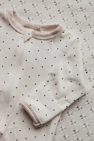 Dotty Zip Suit | White