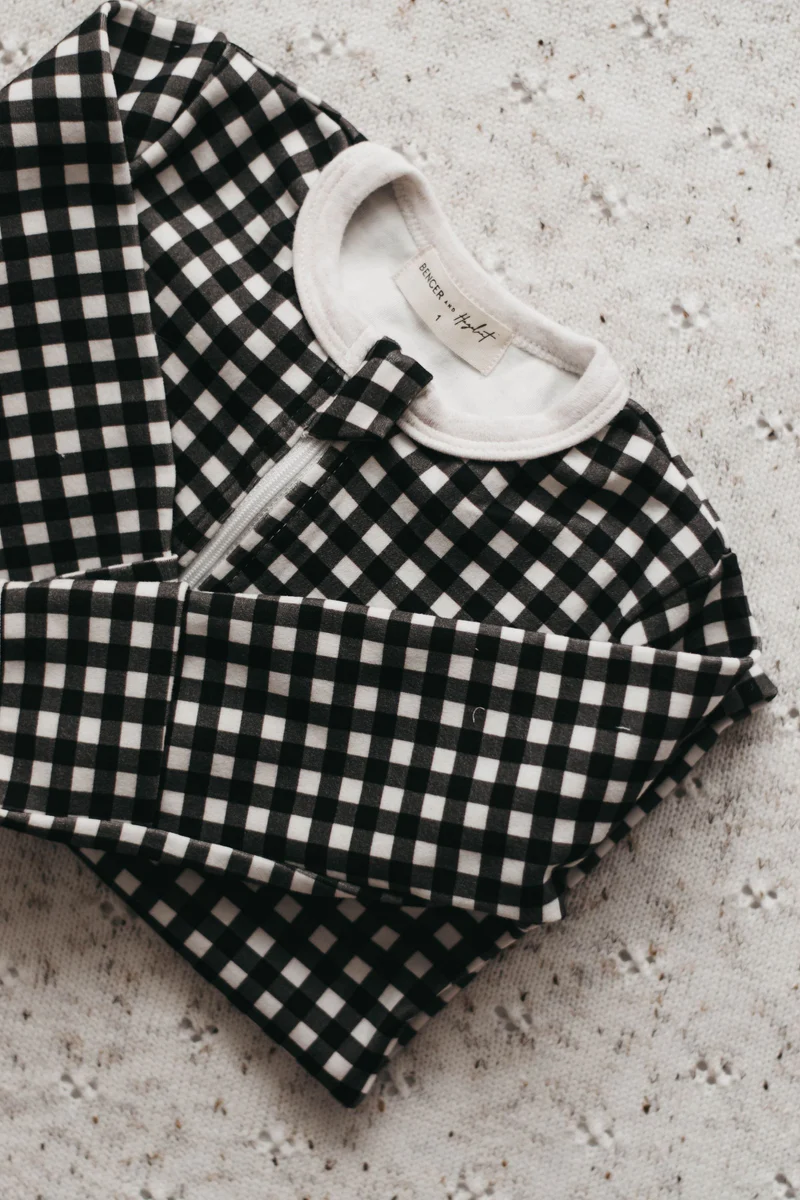 Gingham Zip Suit | Black