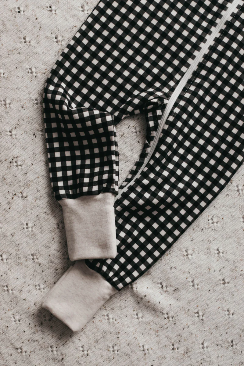 Gingham Zip Suit | Black