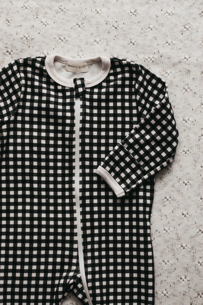 Gingham Zip Suit | Black