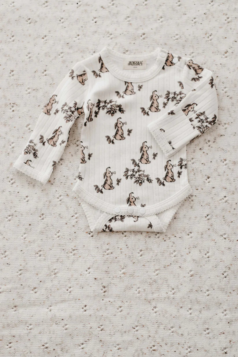 Pointelle Bunny Long Sleeve Bodysuit