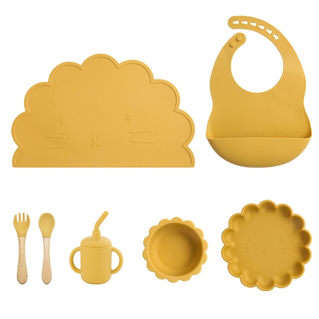 Silicone Lion Feeding Set | Multiple Colours