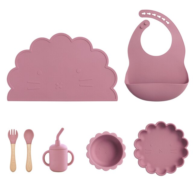 Silicone Lion Feeding Set | Multiple Colours